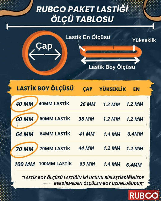 Ambalaj Lastik Ebat Tablosu