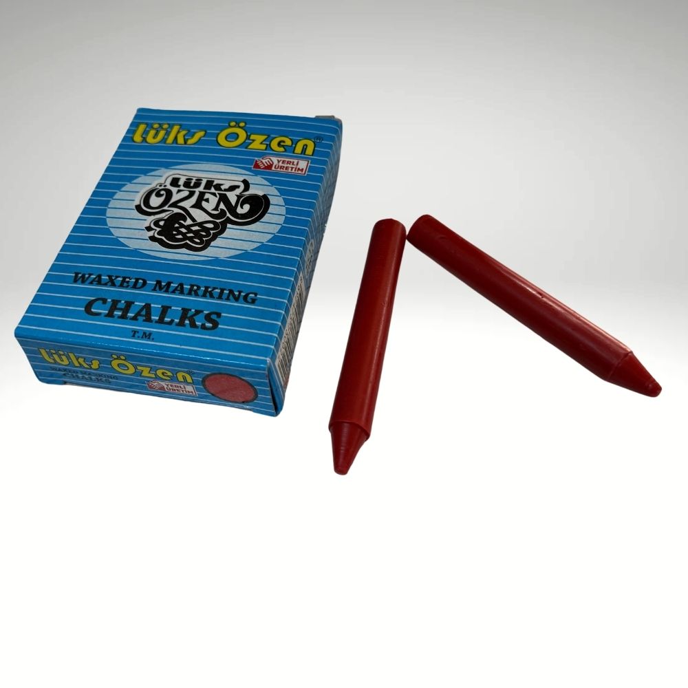 Lüks Özen Yağlı Kırmızı Tebeşir 12'li Paket